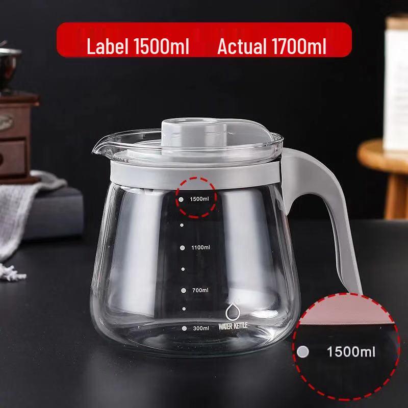 High Temperature Glass Pitcher Set: Nordic Iced Water, Fruit Teapot, Beer, and Cold Brew Pitcher with Scale.