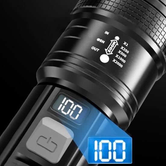 Bærbar lommelykt Super Bright High Lumens Oppladbar Vanntett LED-lommelykt Teleskopisk Zoom Camping Lommelykt