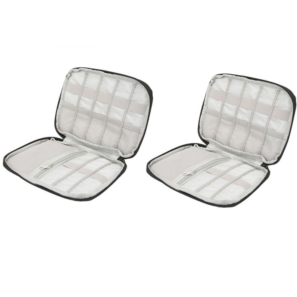 2 Pcs Portable Travel Cable Organizer Multifunctional Electronic Accessories Case  For Travel