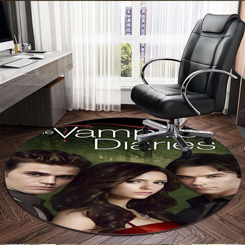 The Vampire Diaries Print Round Rug, Washable Floor Carpet, For Entryway Dorm Laundry Room Office Study, Home Decor Birthday Christmas Gift