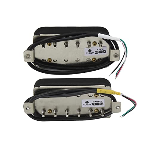 FLEOR Alnico 2 Humbucker Pickups HBA2 E-Gitarre Humbucker Hals- und Steg-Pickup-Set, Schwarz