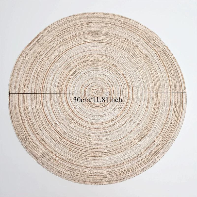 1PCS Round Coaster Minimalist Style Cotton Yarn Cup Mat Woven Mug Placemat Washable Heat Resistant Table Mat For Dining Table