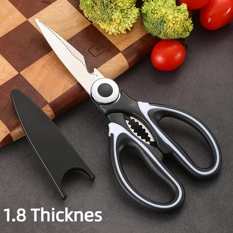 Multifunctional Kitchen Scissors Household Cut Vegetables Roast Broiler Scissors Stainless Steel Scissors