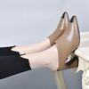 Módní Sandály Léto 20255 Nové Dámské Pantofle Sandály na Vysokém Podpatku Dámské Jednobarevné Ležérní PU Kůže Nazouvací Pantofle Lodičky Dámské Boty na Podpatku