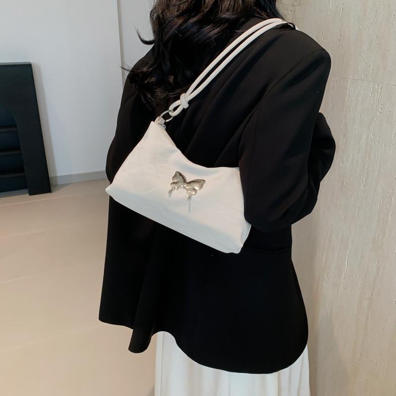 Chic Small Designer Shoulder Bag For Women In Black Pink White Blue With Bow