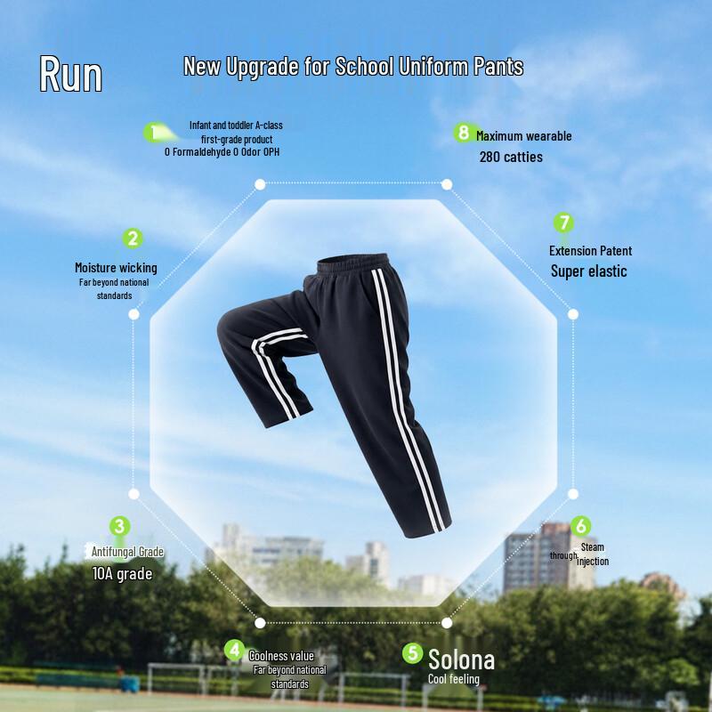 Yi Shi Dai Plus-Size Boys' Quick-Dry Antibacterial Summer Sports Pants