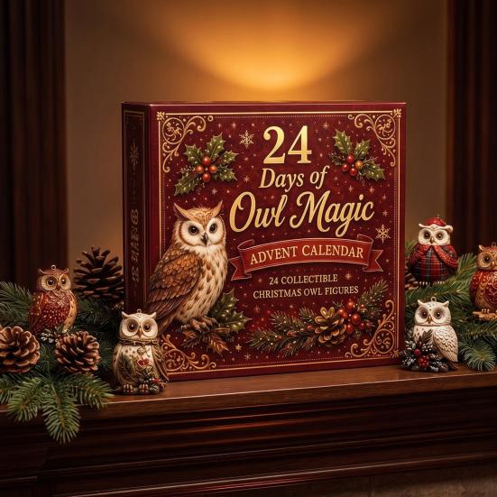 Advent Calendar for Kids Christmas Village Calendar, 24-Day Countdown Set with Collectible House Gift Boys Girls Ornament, 2D Acrylic Tabletop Decor,