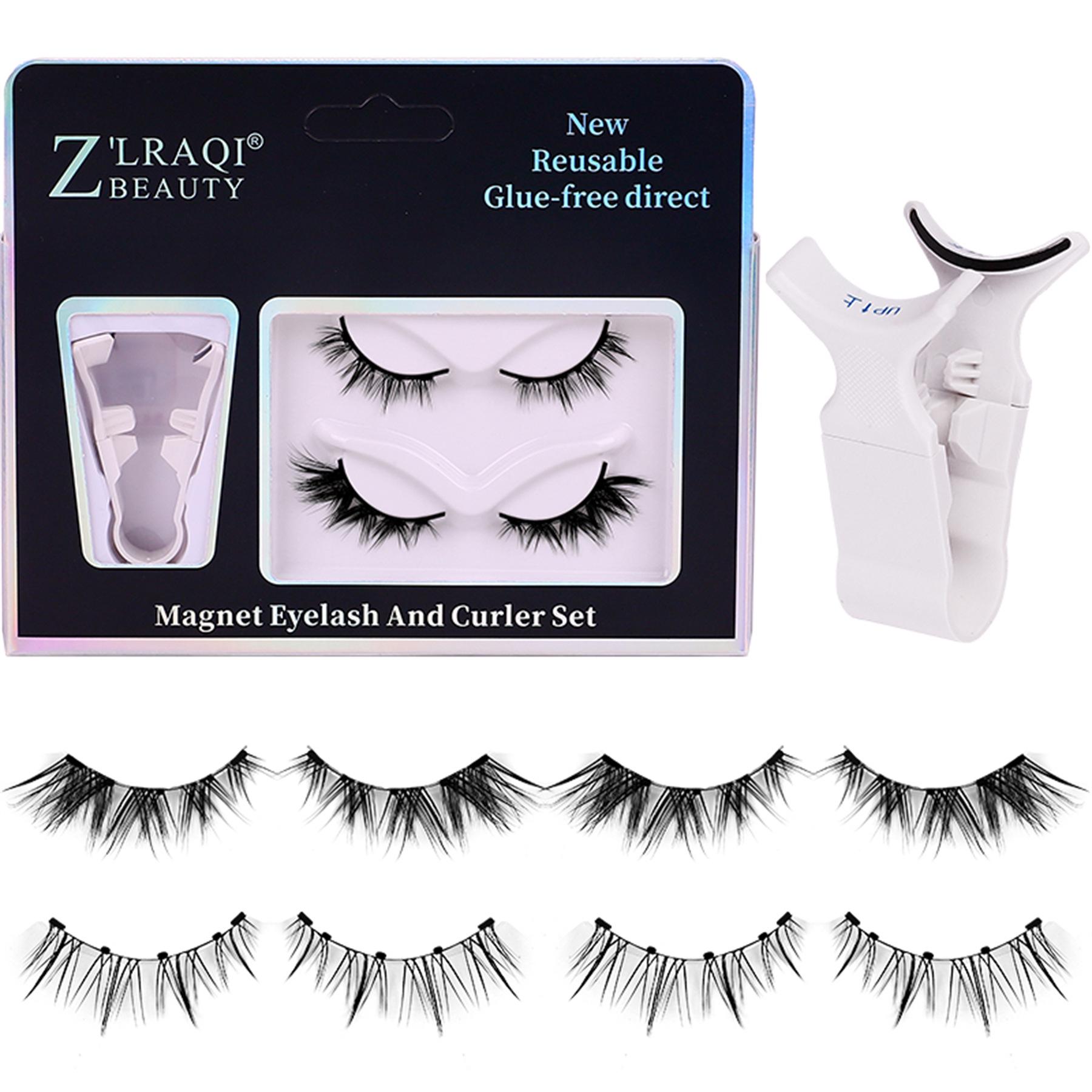 

Glue-Free Quick-Apply Magnetic False Eyelashes: Natural Look, No Trace, Easy Removal - Includes Two Pairs