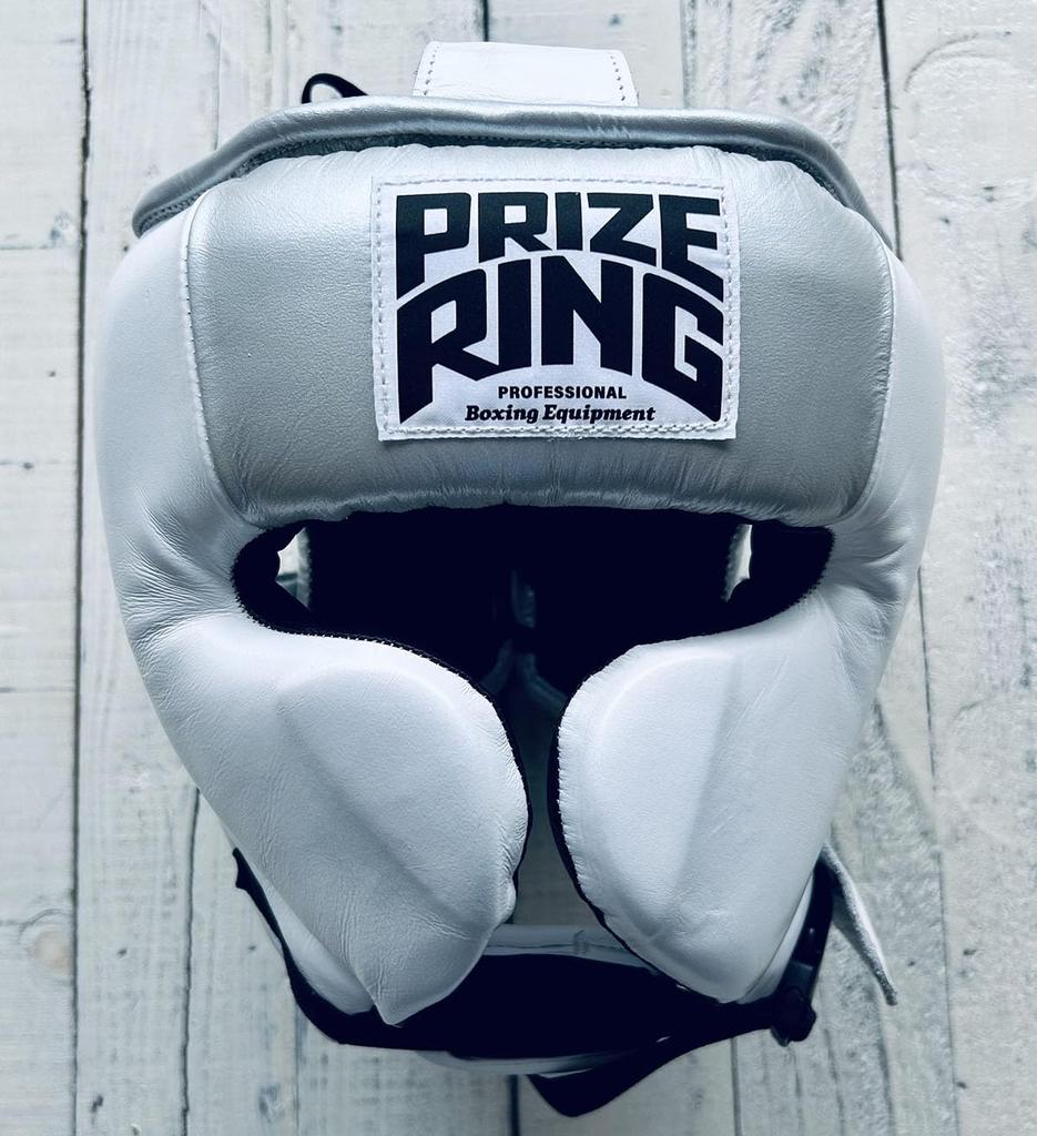 PRIZE RING Lightweight Headgear L Size "Professional SS" Silver/White