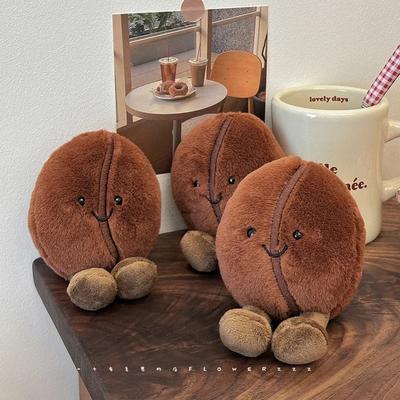 Jellycat Entzückende Kaffeebohnen Plüschtiere Weiche Puppe Braunes Kaffee-Lebensmittel Mit Fuß Plüschtier Lustige Wohnkultur Weihnachtsgeschenke Mädchen