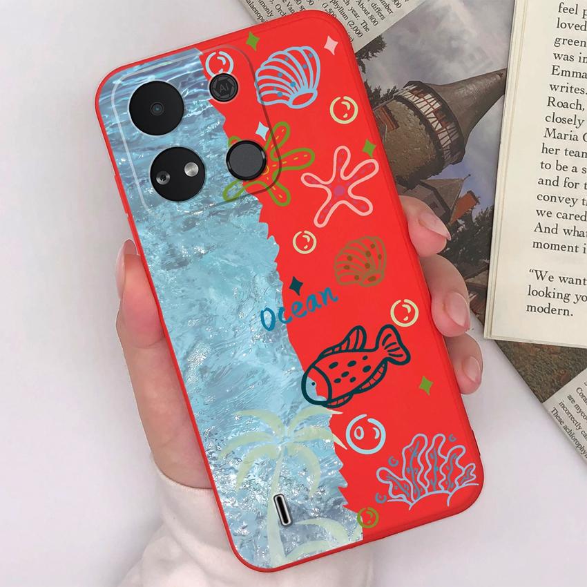 For Itel A04 A05s A16 A18 A23 A25 A26 A17 A33 A56 Phone Case Pretty Bow Pattern Fashion Shell Matte Silicone Anti Drop Protective Covers For Itel Capa