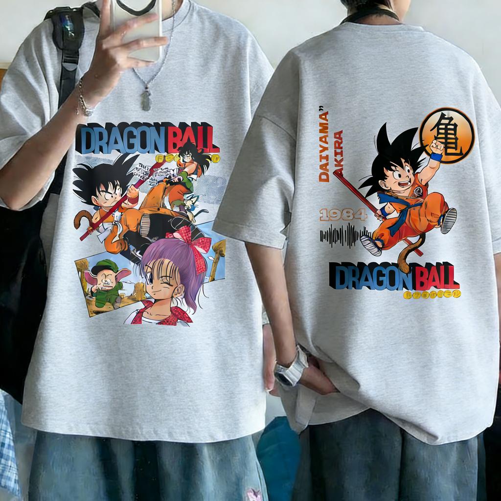 Plus Size Dragon Ball Anime Printed Men and Women Tshirt Casual Parent Child Tops Harajuku Style Summer Y2K Street Fashion