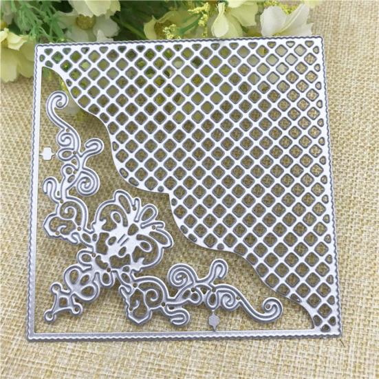 Flower Grid Frame Cutting Die Scrapbook Emboss Mold Paper Card DIY Stencil Decor