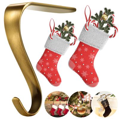 Weihnachts-Kamin-Strumpfhalter Metall Kaminsims Hängehaken Mehrzweck Sockenhalter Ornament für Zuhause Weihnachtsfeier Dekoration