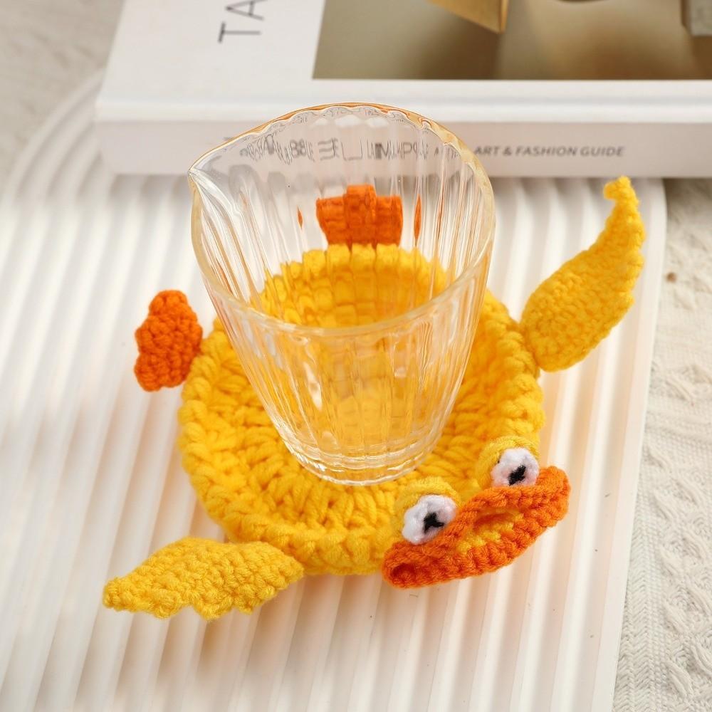 Finished Crochet Animal Coaster Heat Resistant Water Cup Mat Handwoven Coaster  Table Decor