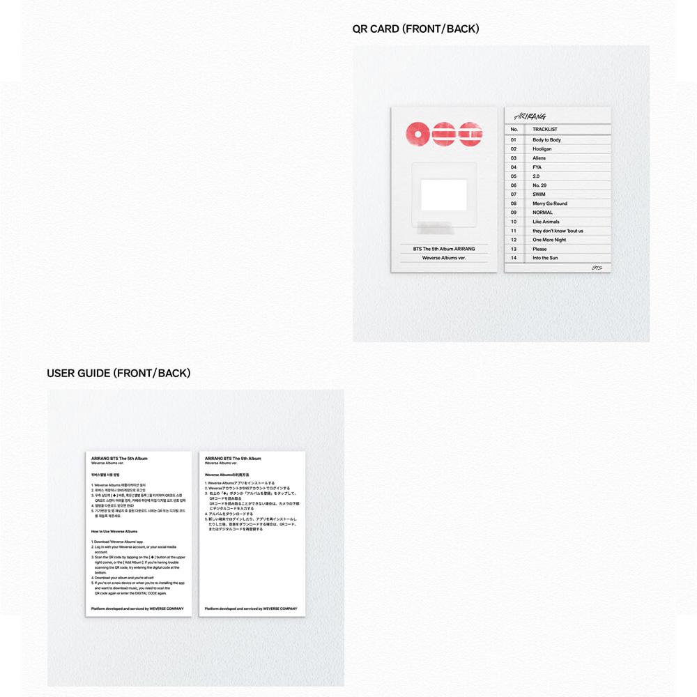 BTS ARIRANG Kpop Album CD Photocard Official Sealed Weverse Version