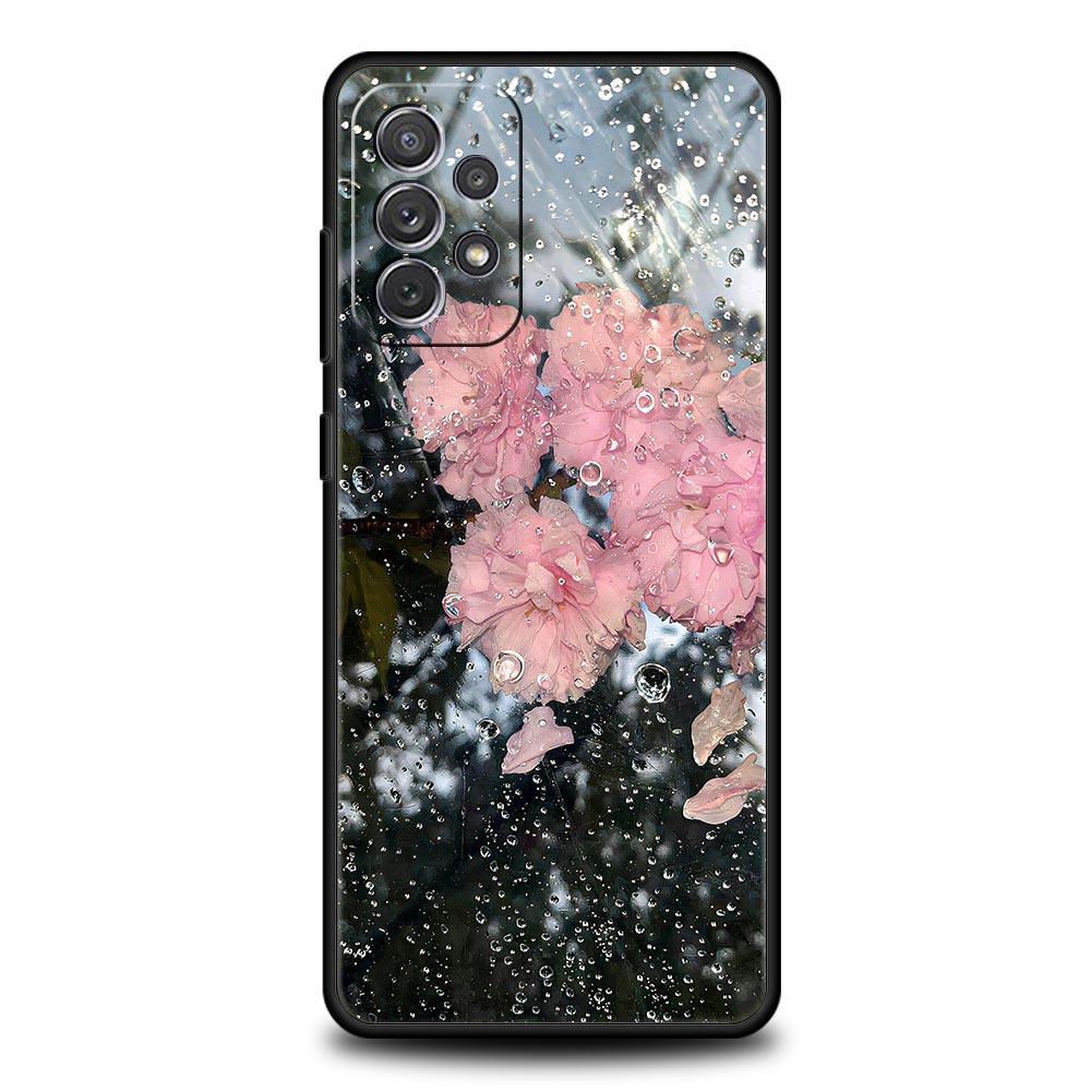Flower Sea Pink Cherry Case for Samsung A57 A37 A51 A71 A21S A17 A11 A15 A25 A41 A23 A33 A53 A73 A07 A05S A13 A35 A55 5G Cover