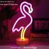 Korean Style Flamingo LED Neon Night Light - Decorative Christmas Fairy Accent with Round Base