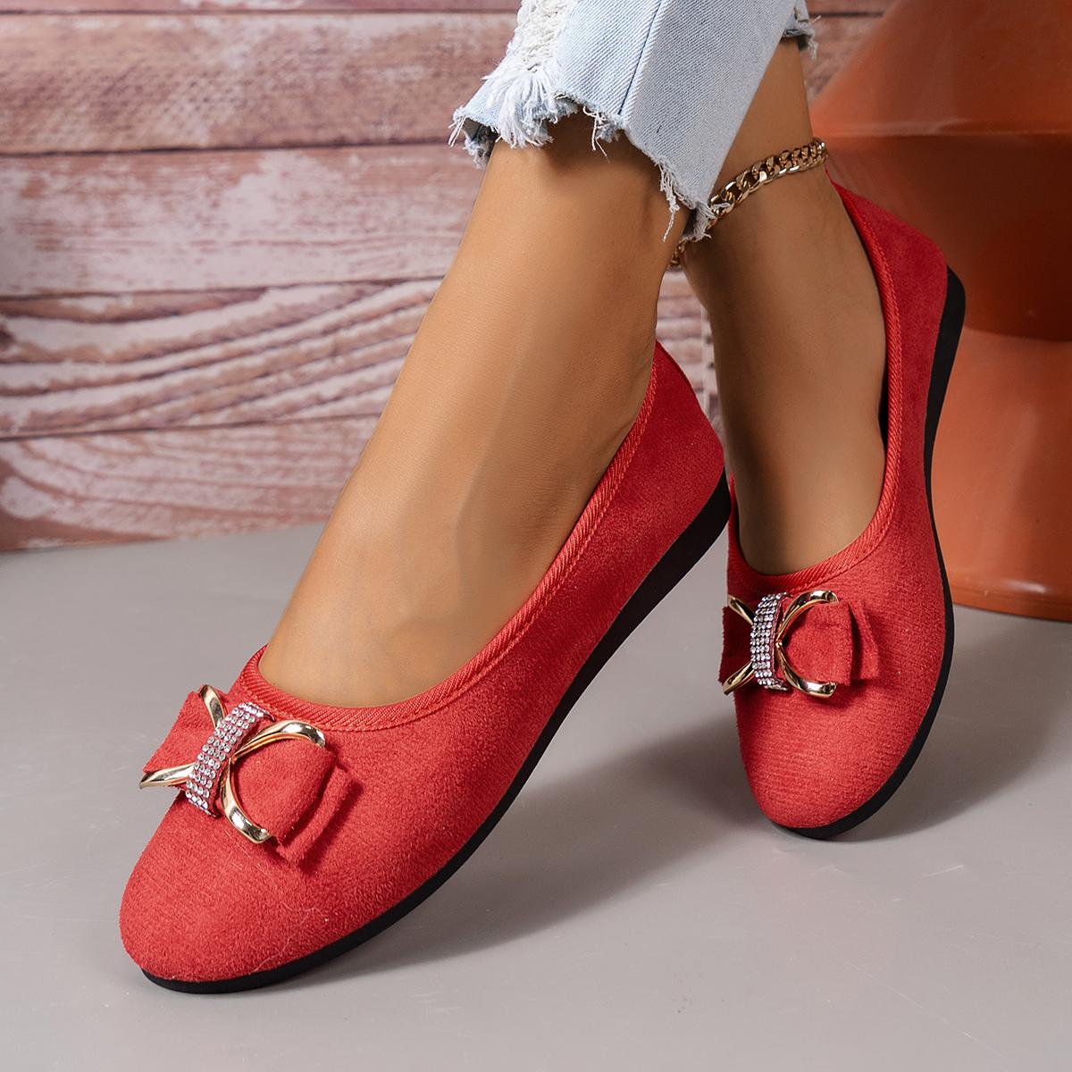 

Женские туфли-балетки Новые повседневные лоферы Элегантные с бантом-бабочкой Удобная обувь Женская Мягкая Классические Офисные Кроссовки Женские 36 красный