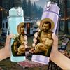 1PC Saint Joseph Infant Portrait 750ml Color Plastic Sports Water Bottle Leakproof Flip Straw Lid For Sports Office Home Use