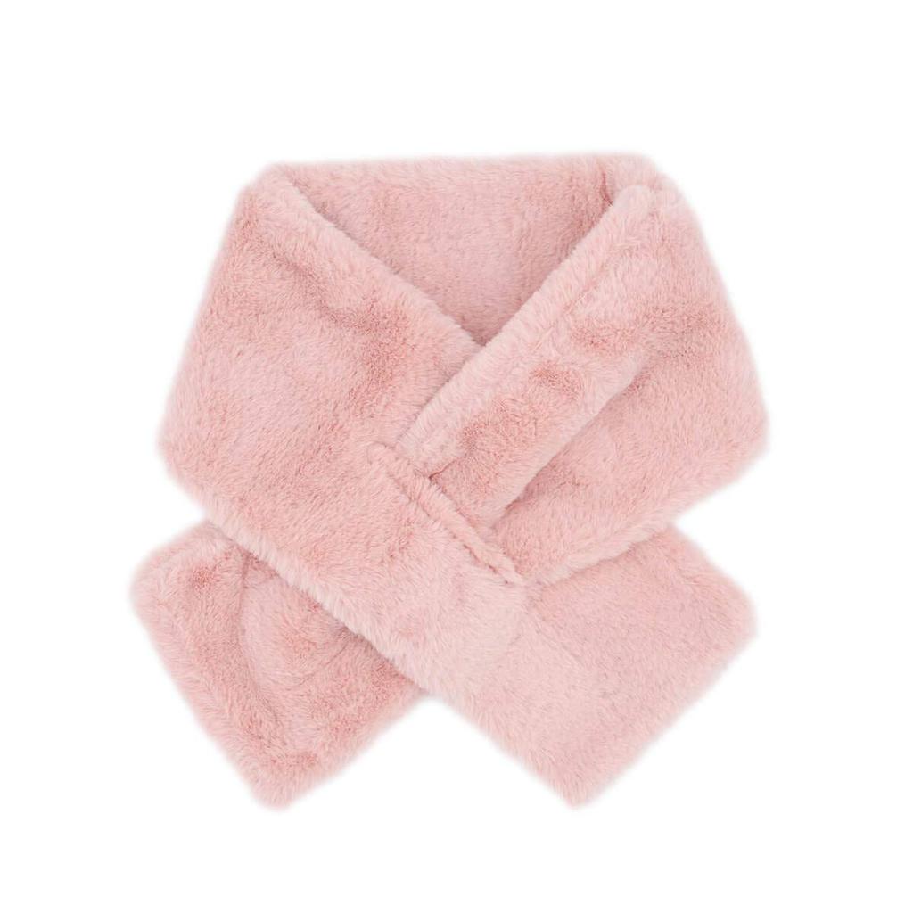 Sciarpa Invernale Calda da Donna con Collo Incrociato, Colore Unito, Pelliccia Sintetica di Coniglio, Sciarpe Resistenti al Freddo, Scaldacollo Morbido e Peloso alla Moda