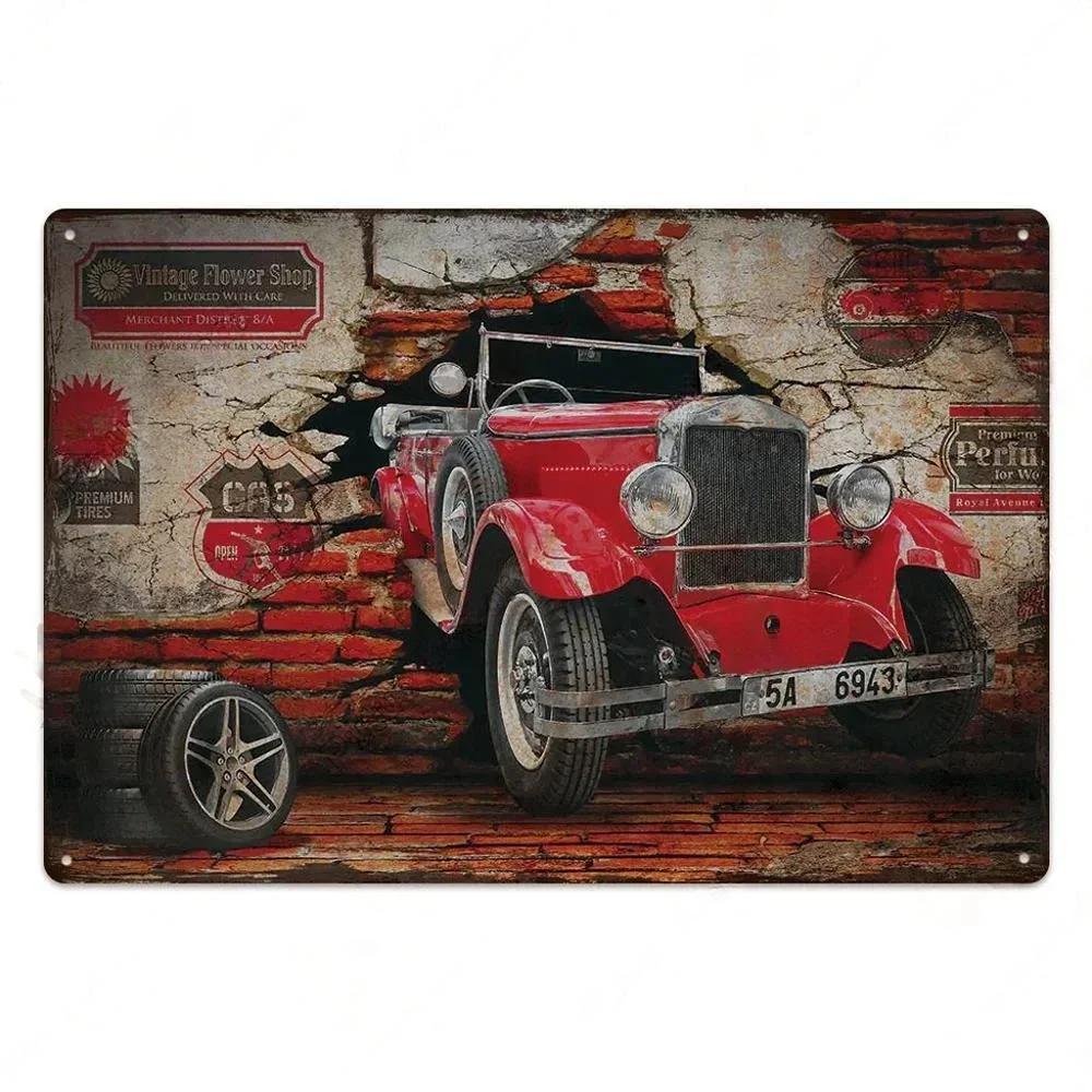 Vintage-Plakate im alten Stil mit LKW-Zug, Metallblechschilder, dekorative Teller für Club, Männerhöhle, Bar, Hotel, Café, Wanddekoration