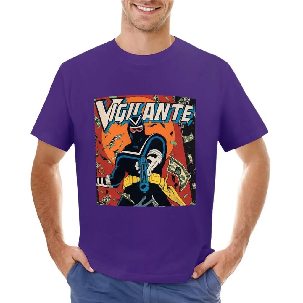 New Fashion Heavyweight Vintage Vigilante Peacemaker Quotes T-shirt Aesthetic Clothes Vintage Oversizeds Mens Vintage T Shirts