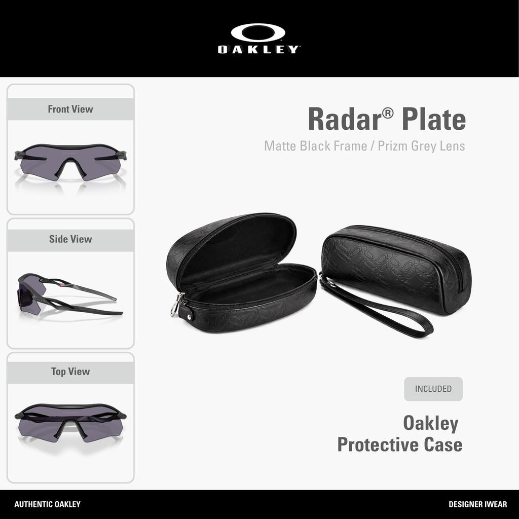 Oakley Sunglasses 0OO9495D RADAR PLATE MATTE BLACK PRIZM GREY 94950636 Polarized [Oakley] (Matte Black/Grey)