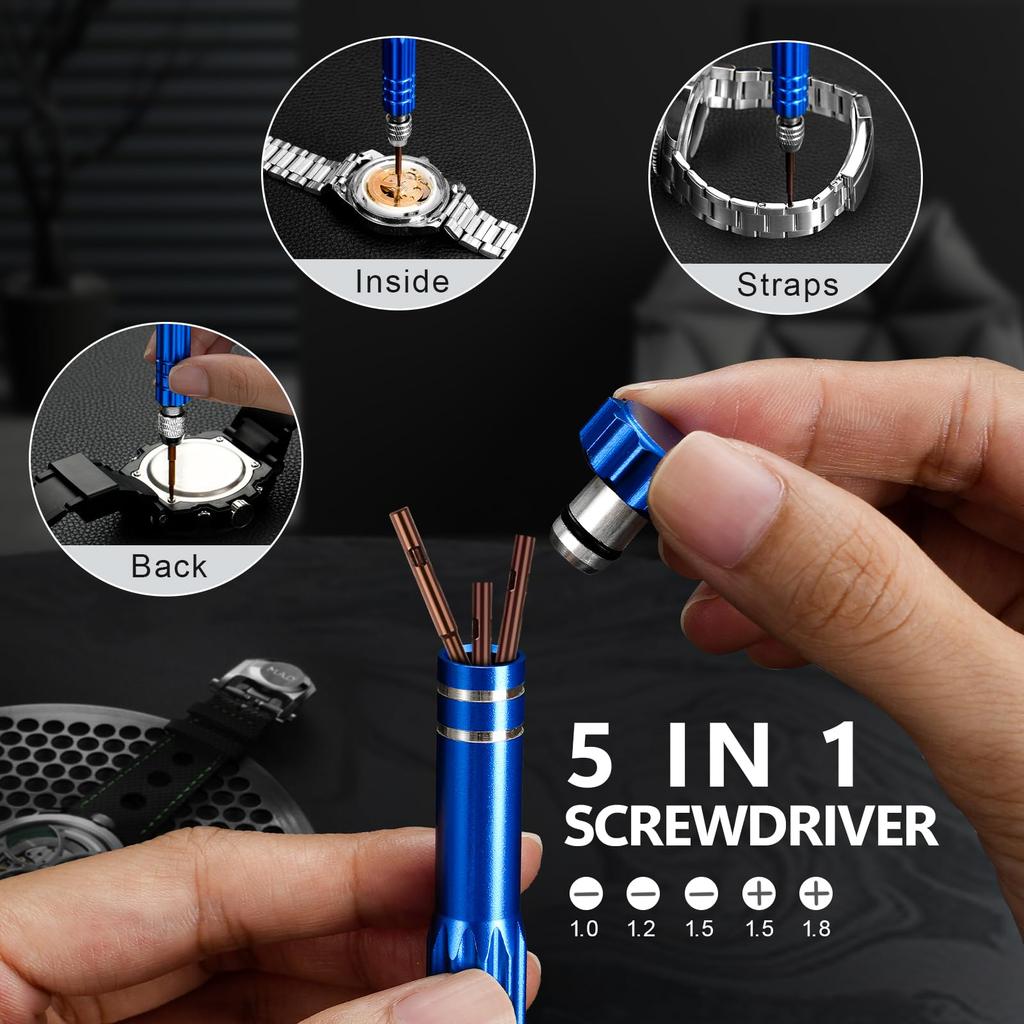 JOREST Watch Repair Tool Kit Case Back Battery Replacement Case Watch Strap Adjustment Watch Band Replacement Watch Watch Watch Battery Replacement