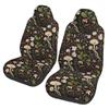 Mushroom and Floral Pattern 2 Pieces Covers Front Car Seat Universal Protector Cushion Cover Saddle Comfort Covers Fit Most Car