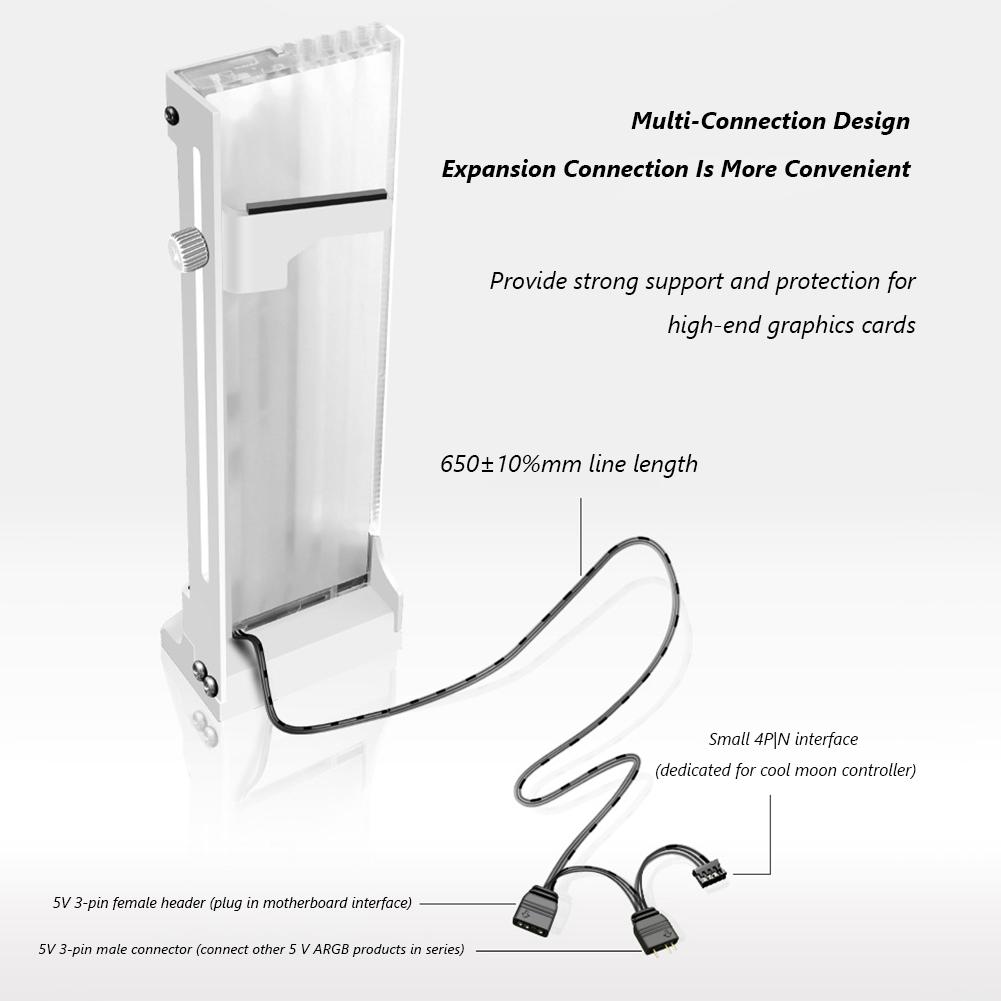 COOLMOON CM-GH2 5V 3Pin ARGB Graphics Cards Bracket Computer Graphics VGA Holder