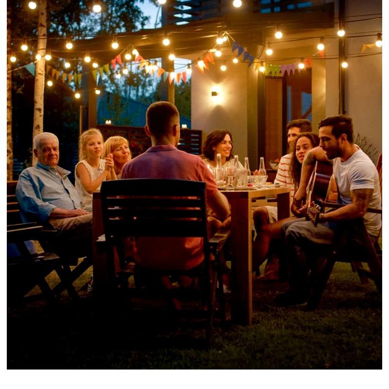 G50 Outdoor String Light Dimmable Vintage Amber Glass Led Bulb Garden Fairy Patio Wedding Ramadan Party LED Lights Decoration