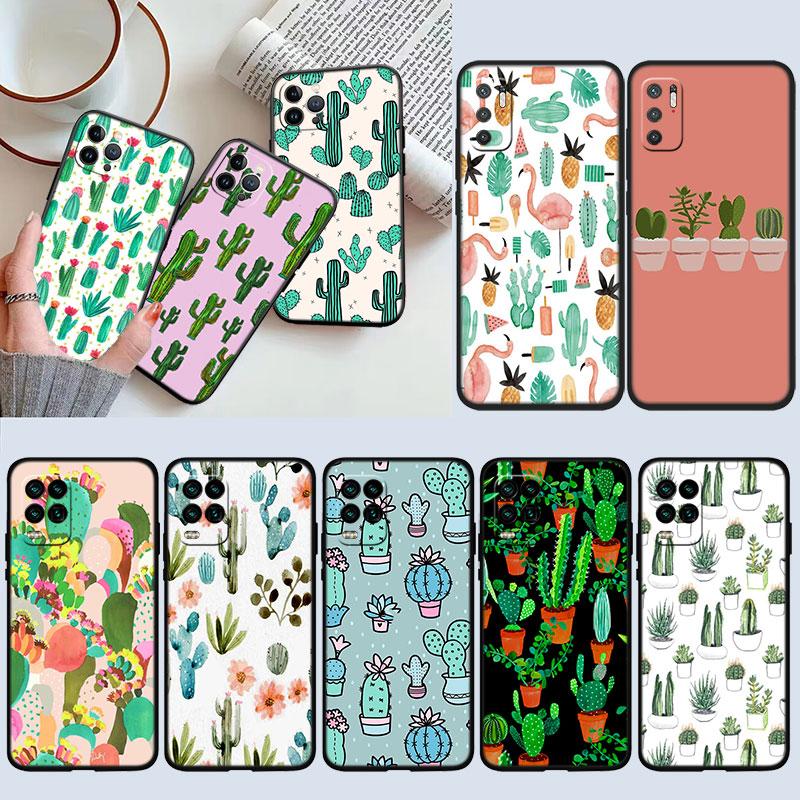 IK74 Watercolour Cacti Phone Case for Samsung Galaxy A11 A12 A13 A15 A52S A53 A55 A56 A70 A71 A72 A73 F06 F16 F56 S10 Plus S10e