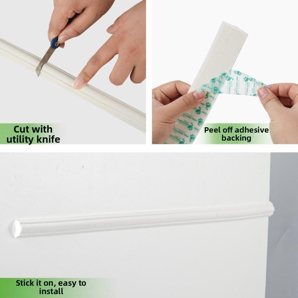 Bordo autoadesivo flessibile per parete 300 cm/sacchetto Striscia decorativa per parete Bordo flessibile Finitura interna