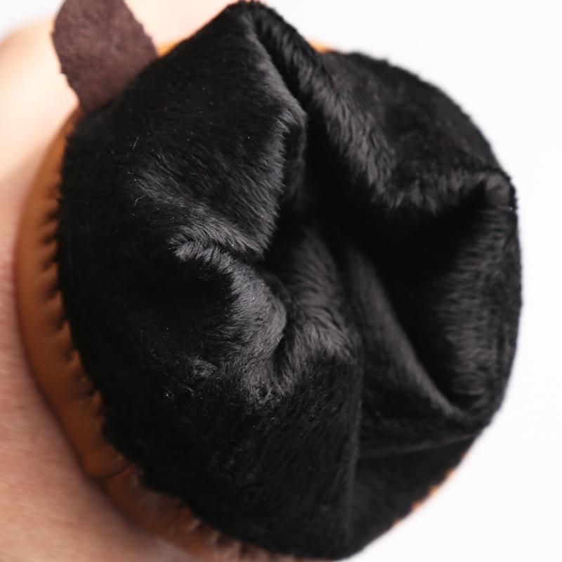 Yellow Brown Leather Gloves Good Quality Sheepskin Winter Gloves for Women 2227