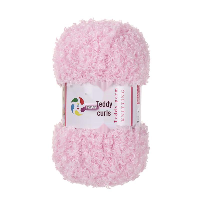 Curly Faux Fur Plush Yarn for DIY Hand-Knitting - Teddy, Doll Accessories, Scarf, Hat, Vest, Thick Coral Fleece