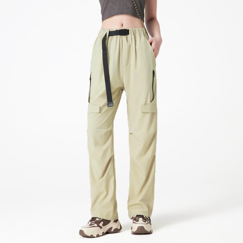 2025 Dámské ležérní voděodolné pracovní kalhoty s více kapsami: Jarní rovné nohavice, Větruodolná bunda pro venkovní sporty