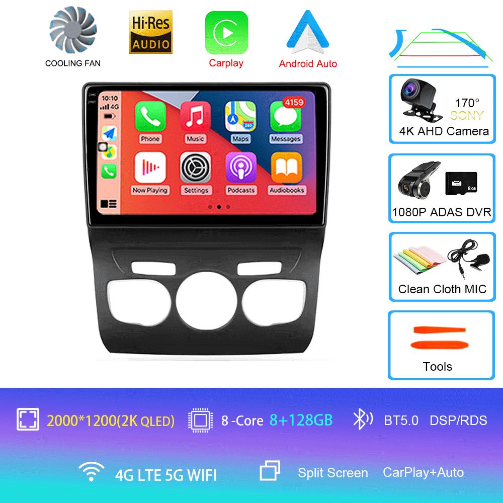 Car Radio Android 14 Carplay DSP WIF+4G GPS Multimedia Player For Citroen C4 C4L DS4 2013 2014 2015 2016 2017 Stereo 360 Camera