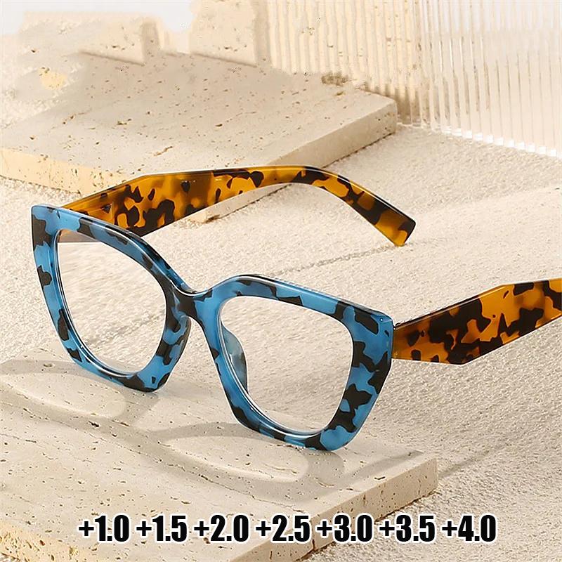 Anti Blue Light Women Men Reading Glasses Unisex Oversized Cat Eye Computer Far Sight Eyeglasses Prescription Presbyopia Glasses