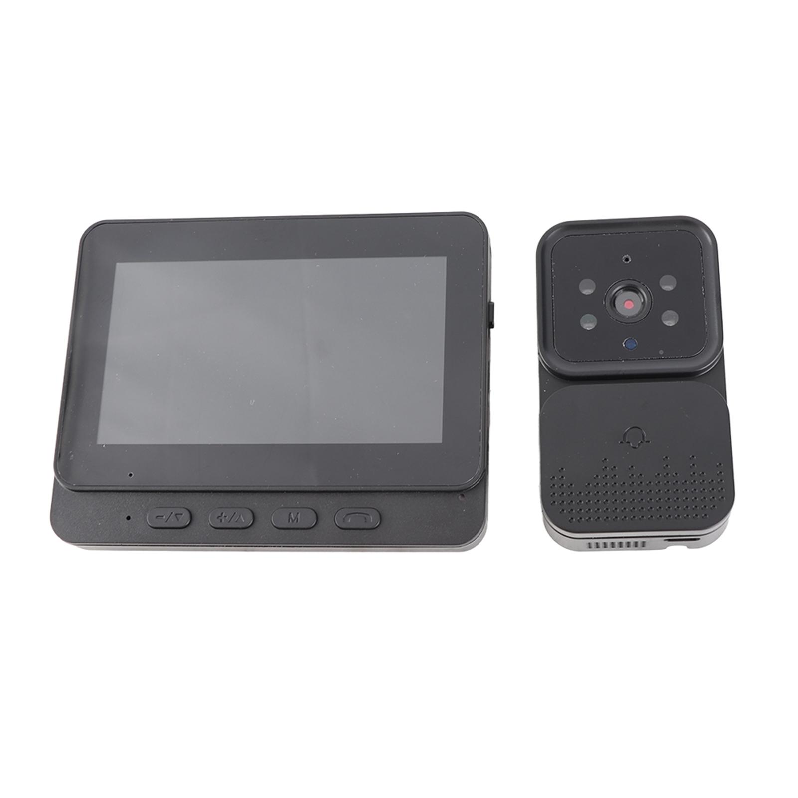 

Wireless Doorbell Camera 4.3in IPS Screen 2.4G Intelligent HD Night Vision Video Monitoring Visual Intercom Doorbell чёрный