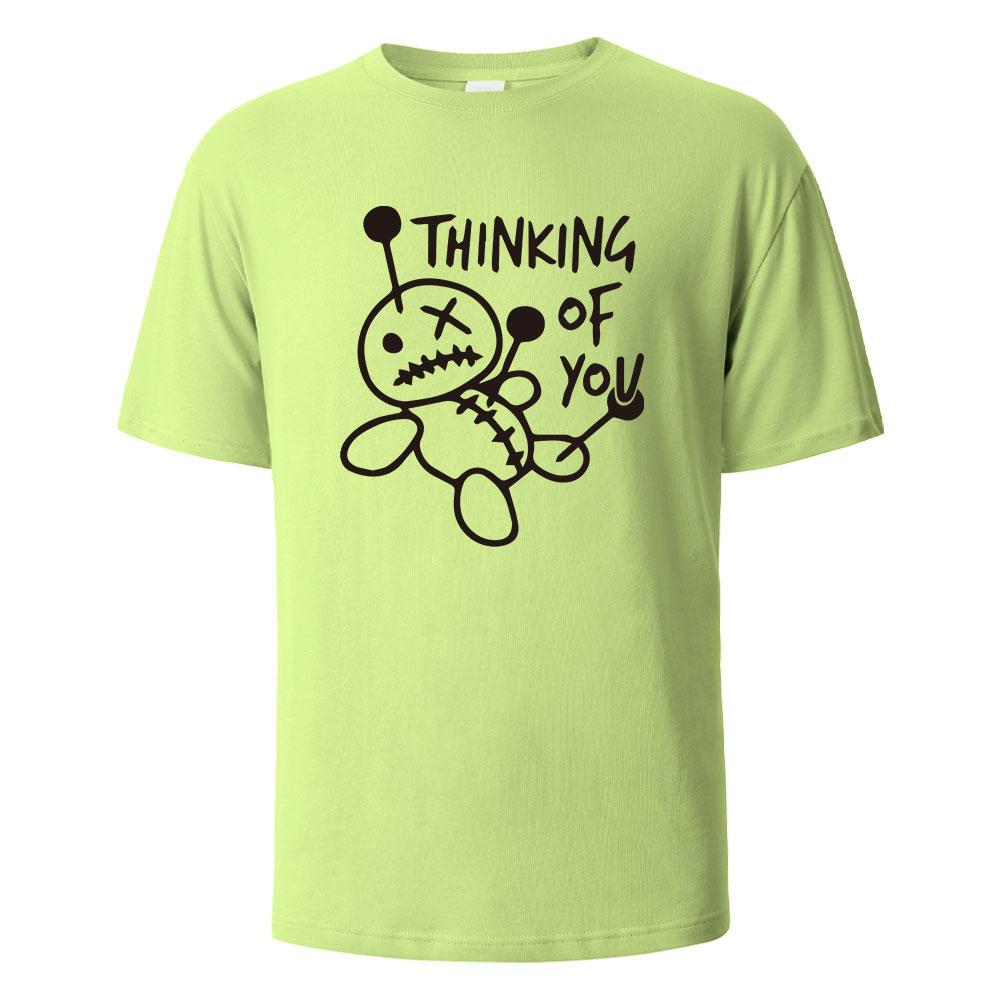 Pánské tištěné tričko Thinking Of You Streetwear 100% bavlna Topy pro muže ženy Léto Prodyšné Krátký rukáv O-výstřih Základní trička