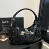 PU Large Capacity Shoulder Bag Women 2026 New Rivet Design Versatile Casual Crossbody Bags Vintage Commute Tote Handbags