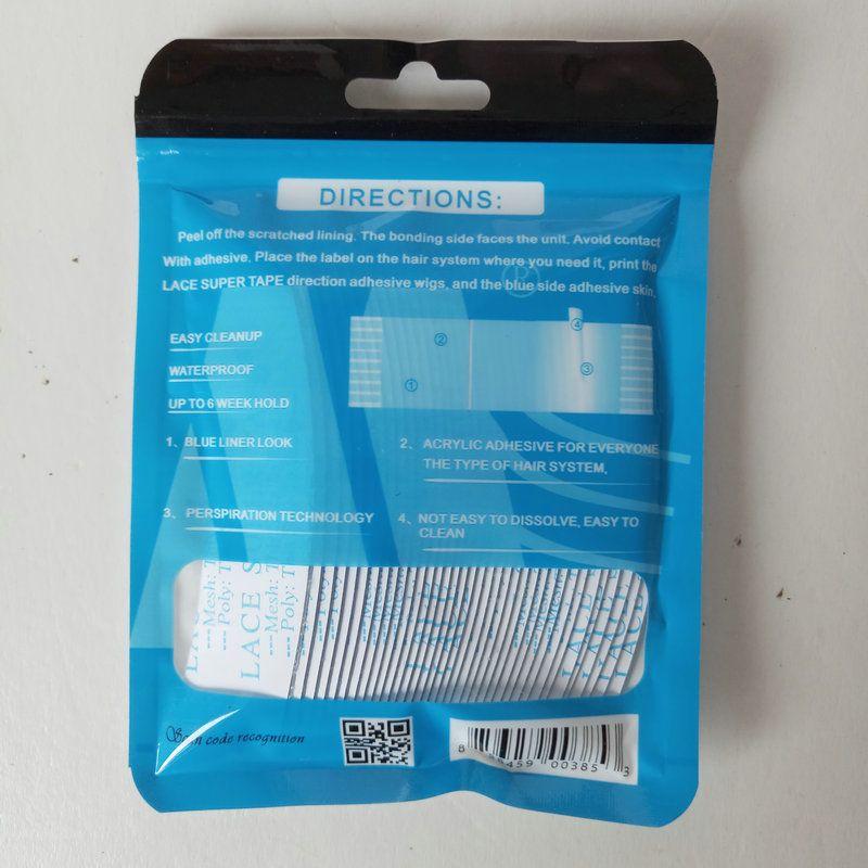 

Double-Sided Adhesive Wig Film for Sticking Wigs Biological Double-Sided Adhesive Blue Tape Tab Special Waterproof Sweat-Proof Seamless 36 pieces of blue glue(Double layer, more sticky)