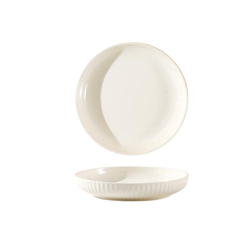 

Cream Style Kitchen Household Ceramic Plates 7~8 Inch White High Beauty New Fruit Tableware Underglaze Colour Vegetable Dish 7 inches білий