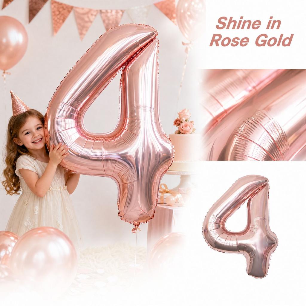 40 Inch Rose Gold Number Foil for Birthday Party Decoration