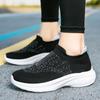 Women Mesh Walking Shoes 3CM Summer Loafers Outdoor Light Flats Black Breathable Fitness Sports Sneakers Comfortable Size 35-41