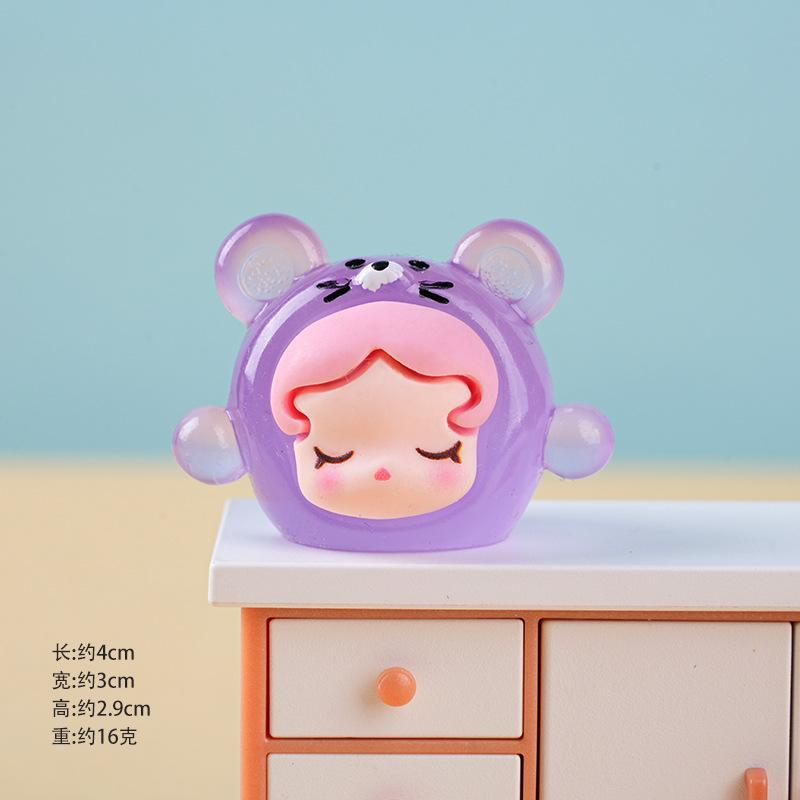 Luminous Zodiac Small Ornaments, Cute Particle Resin Toys, Fashion Accessories, Desktop Decorations