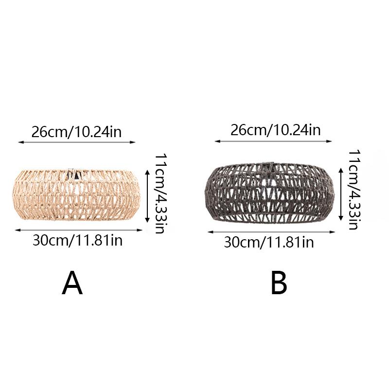 1 Stück Personalisierte Lampendekoration Rustikaler Japanischer Lampenschirm Handgewebter Eisenrahmen Lampenschirm Papierseil Gewebter Lampenschirm