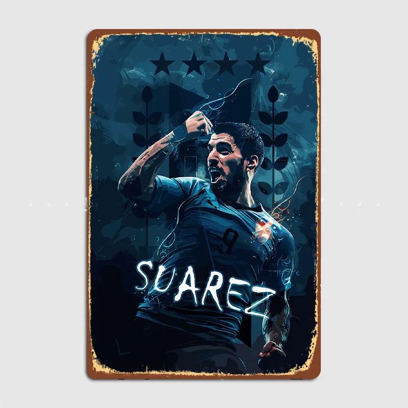Luis Suarez Football Player Vintage Retro Metal Poster Sign Garage Club Custom Wall Decor Tin Room Decor Home Decor