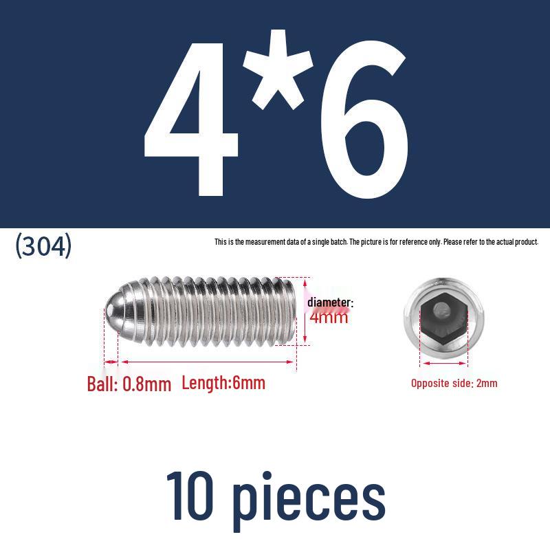 Stainless Steel Ball Plunger Set: M2.5-M16 Ball Screw Positioning Spring Plunger